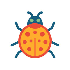 Stylized Vector Ladybug Illustration on a Black Background