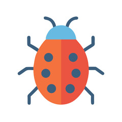 Cute ladybug icon vector illustration on black background