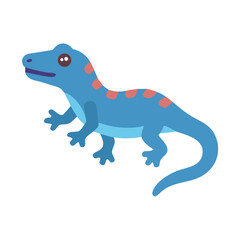 Blue and Red Gecko Lizard Cartoon Illustration Isolated