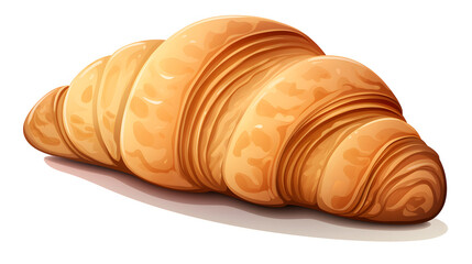 Detailed croissant cartoon vector illustration isolated on white background