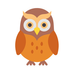 Cute Cartoon Owl Vector Illustration on Black Background