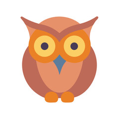 Cute Geometric Owl Illustration on Black Background