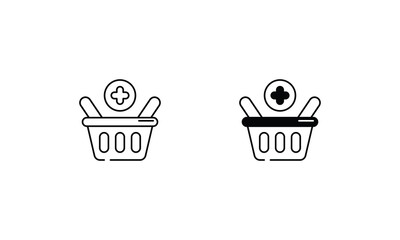 Add to basket icons set vector stock illustration