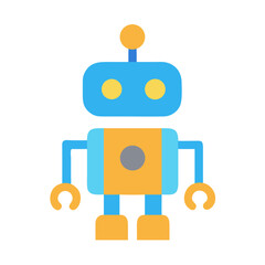 Obraz premium Cute Cartoon Robot with Blue and Orange Design