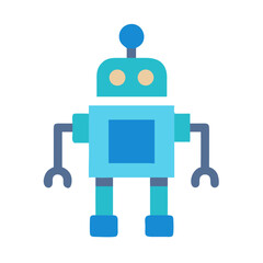 Obraz premium Cute Blue Robot Vector on Black Background Design