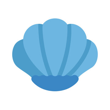Blue Seashell Isolated on Black Background Illustration Vector