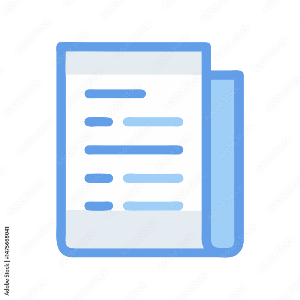 Poster stylized document icon with text on a black background