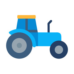 Blue Tractor Vector Icon for Agriculture or Farming