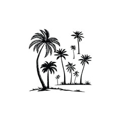 vector illustration of palm trees