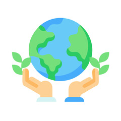 Hands holding Earth: World environment and ecology concept