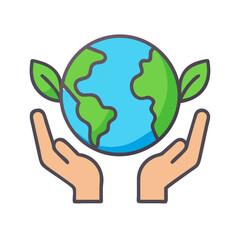 Hands holding Earth, environmental care, global health concept