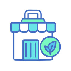 Organic Store Icon: Eco-Friendly Market Illustration for Black Background