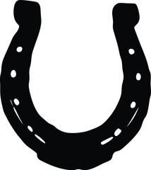Horse shoe silhouette, Horse shoe vector style silhouette art