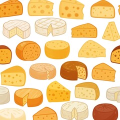 set of different kinds of cheeses