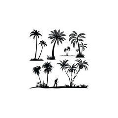 Obraz premium vector illustration of palm trees