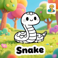 Fototapeta premium the outline snake for coloring books