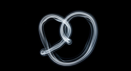 Naklejka premium Mystical Smoke Pretzel Shape Against Dark Background For Design