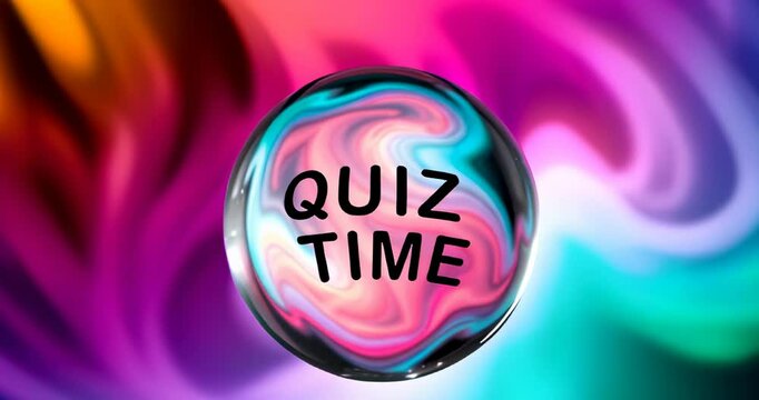 Glass object with a quiz time written on it