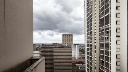 High Angle View of an African City Skyline Showing Urban Growth