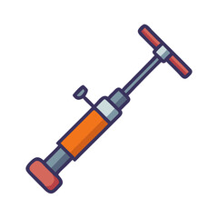 Air pump icon, bicycle tire inflator illustration vector