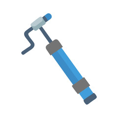 Blue and gray grease gun tool illustration on black