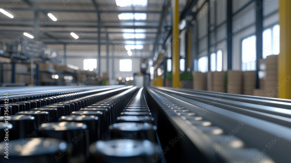 Poster automated production line in a modern factory