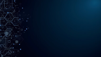 Obraz premium Abstract Dark Blue Technology Network Background.