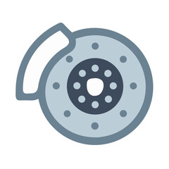 Illustration of a car disk brake on black background