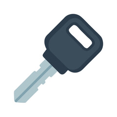 Isolated dark blue car key illustration on black