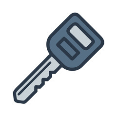 Blue and Gray Isolated Modern Car Key Illustration