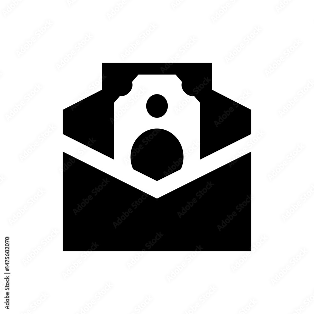 Poster Abstract geometric shape with a central figure and angular lines in black and white contrast design theme