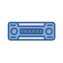 Retro Car Radio Icon - Automotive Audio System
