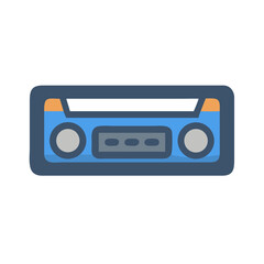 Retro Cassette Tape Illustration on Black Background