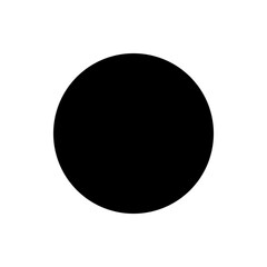 A solid black circle dominates the view against a plain white background in simple graphic representation