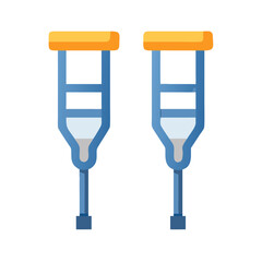 Crutches illustration for mobility, injury, and health support
