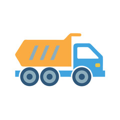 Illustration of Dump Truck with Construction Theme