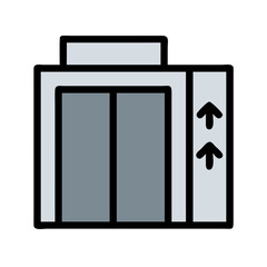 Modern Elevator Icon, Upward Arrows, Building Access