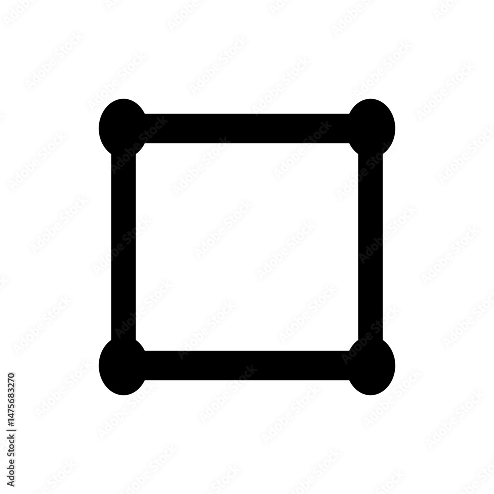 Poster a black rectangle frame with rounded corners on a white background in a simple and minimalist style