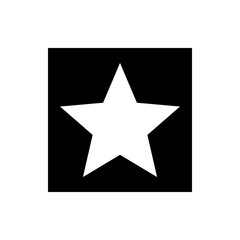 White five pointed star centered on a black background creating a simple and stark graphic design element
