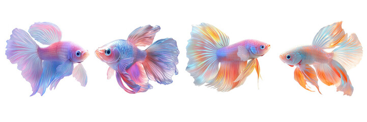 3d cute betta fish isolated on transparent png