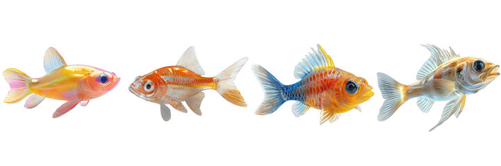 Fototapeta premium 3d cute bass fish isolated on transparent png