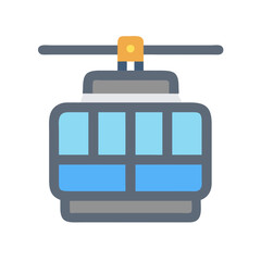 Isolated Cable Car Gondola, Travel Concept on Black Background