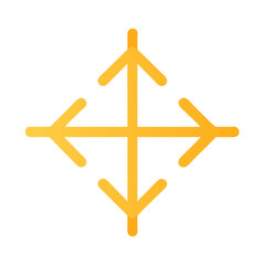 Obraz premium Expand Arrows Icon in Gold on Black Background