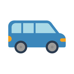 Blue Minivan Illustration: Transportation, Family Vehicle, Automobile Icon