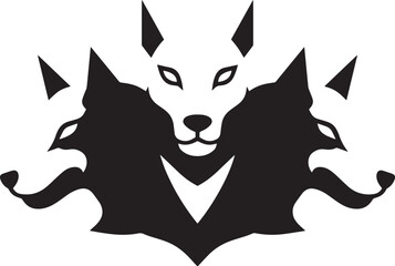 The Three-Headed Cerberus Silhouette Illustration