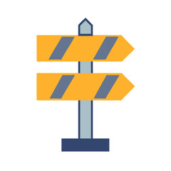 Directional sign with two arrows pointing opposite ways