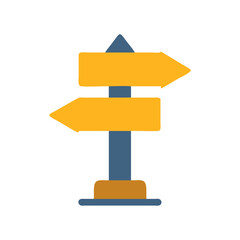 Road sign directions in navigation, right and left choices