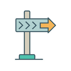 Direction Sign Illustration Design with Arrows on Black