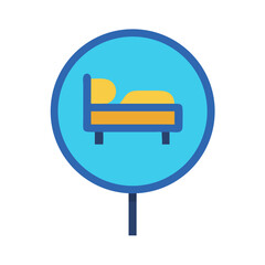 Hotel or Motel Sign on Black Background Illustration