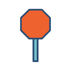 Orange stop sign icon on a black background